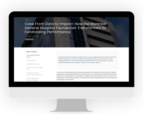Screenshot of a customer story blog post inside of a desktop frame