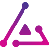 Purple and pink gradient AmpliPhi triangle logo