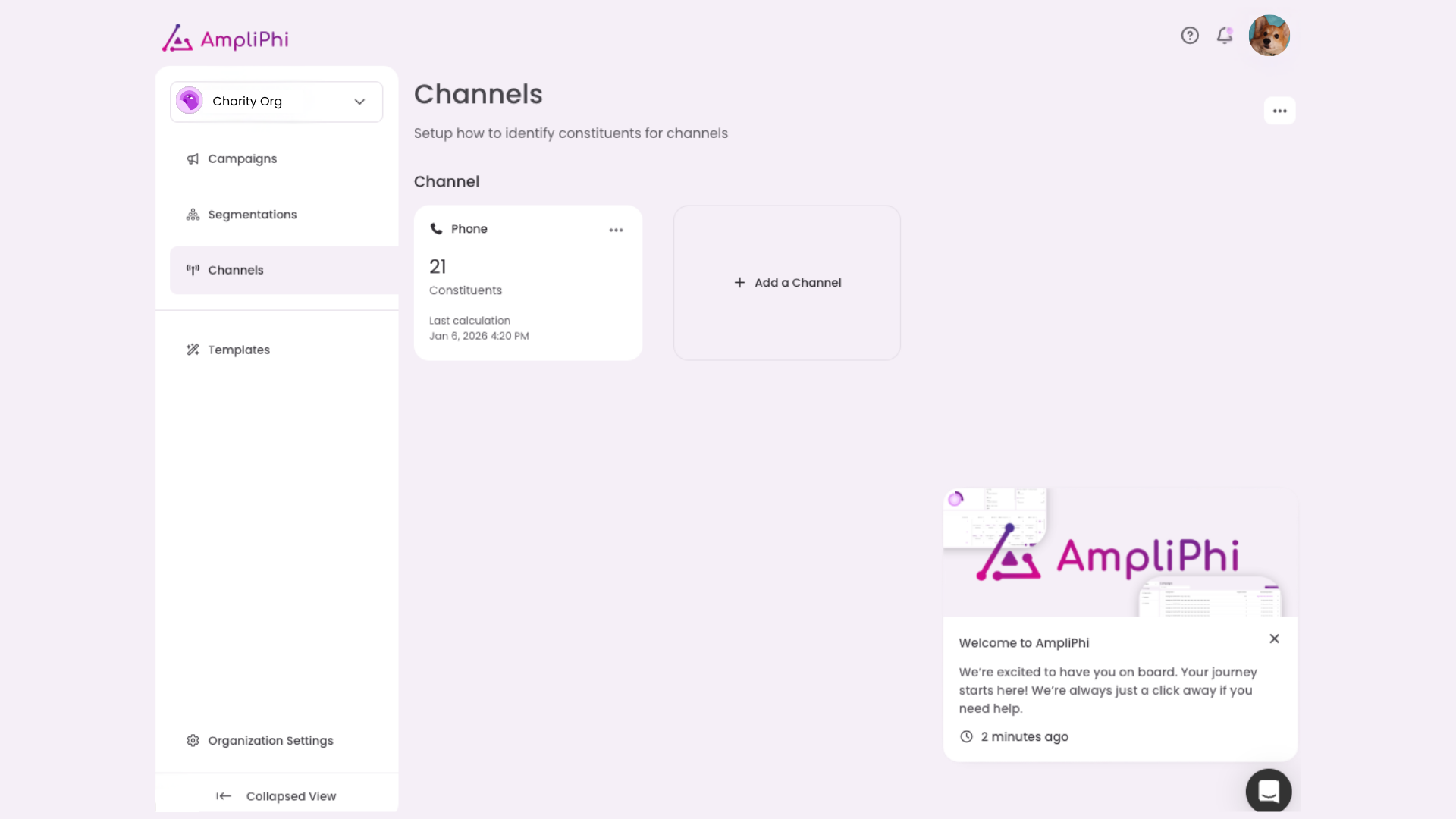 Notifications AmpliPhi example