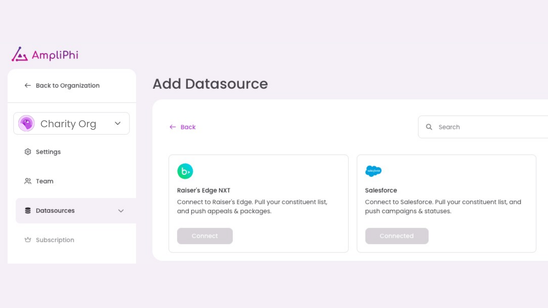 new data source AmpliPhi Salesforce