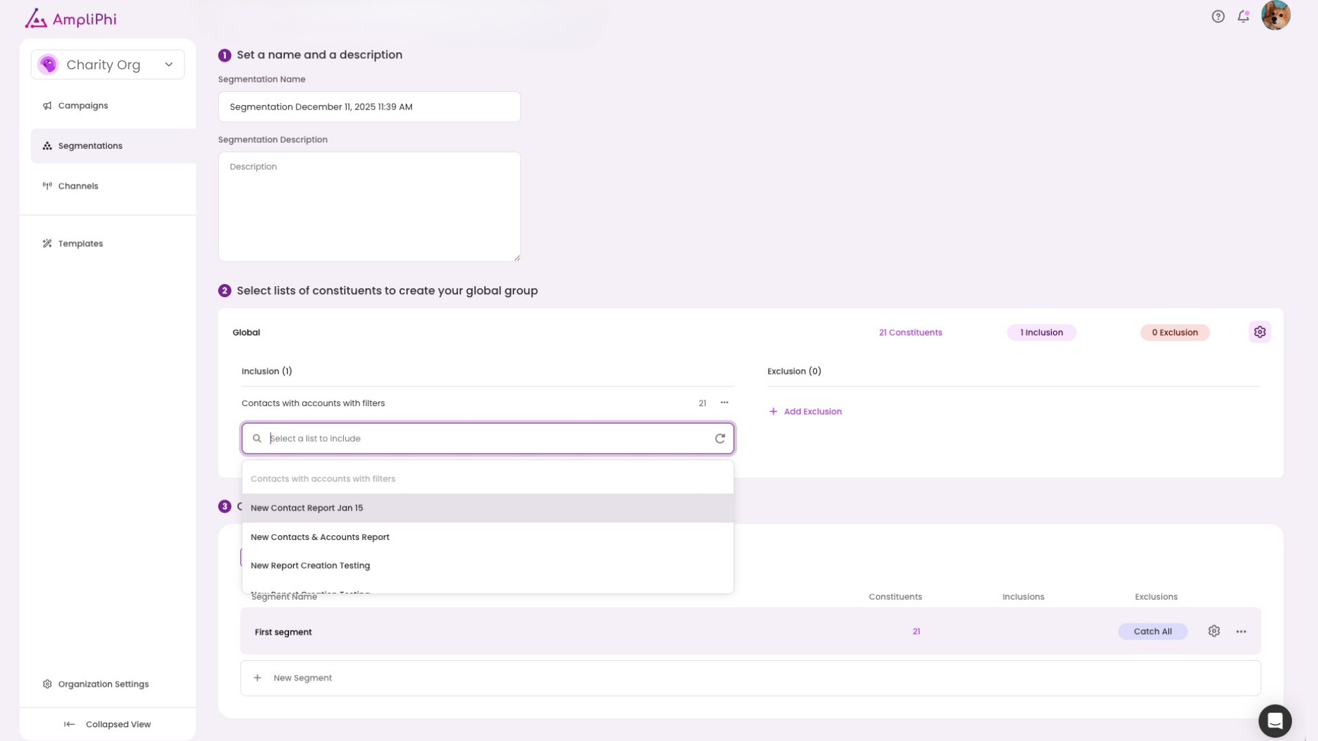 salesforce data source for segmentation AmpliPhi